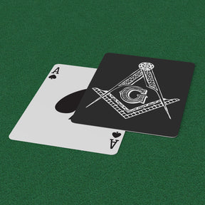 Master Mason Blue Lodge Playing Cards - Black with Square & Compass G - Bricks Masons