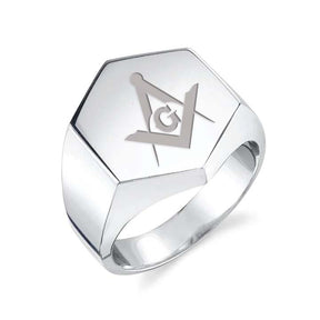 Master Mason Blue Lodge California Regulation Ring - Sterling Silver - Bricks Masons