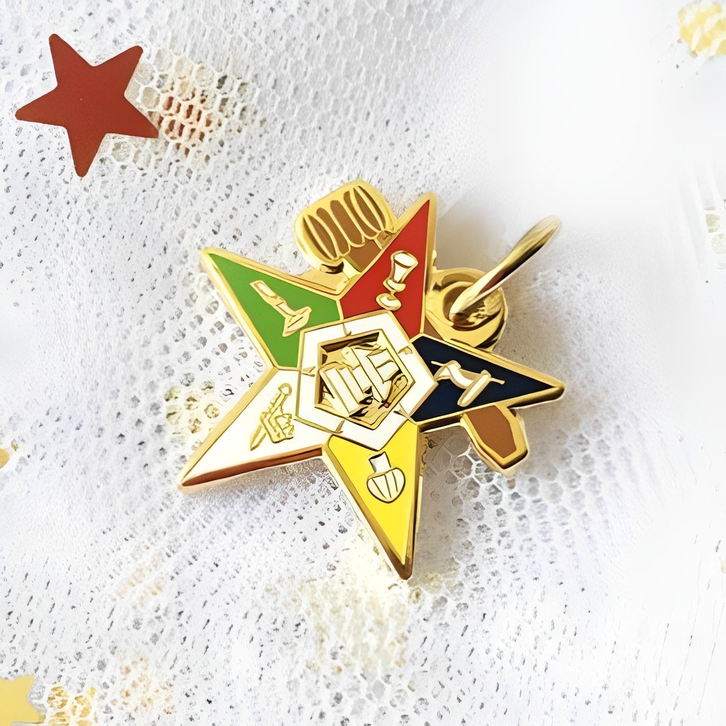 OES Pendant - 2 Pieces with Gavel - Bricks Masons