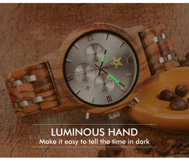OES Wristwatch - Various Wood Colors - Bricks Masons