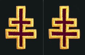 Officer of Encampment Knights Templar Commandery Frock Coat Sleeve Patch - Bullion Embroidery - Bricks Masons