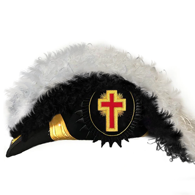 Home Past Commander Knights Templar Chapeau - Black Underlayer Plumes