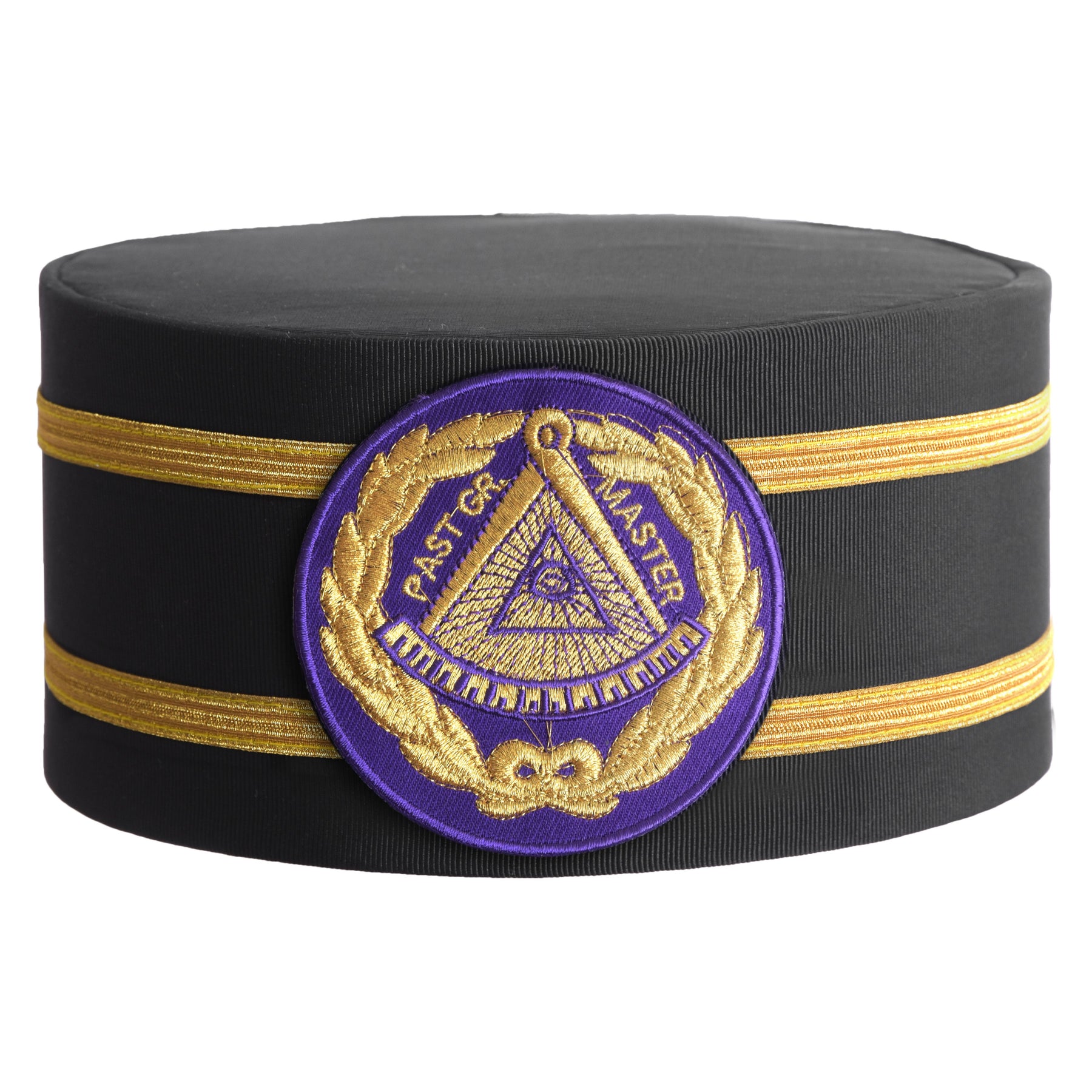 Past Grand Master Blue Lodge Crown Cap - Purple Patch With Double Braid - Bricks Masons