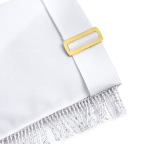 Past Master Blue Lodge California Regulation Apron - Embroidery Bullion With Rayon Fringe - Bricks Masons