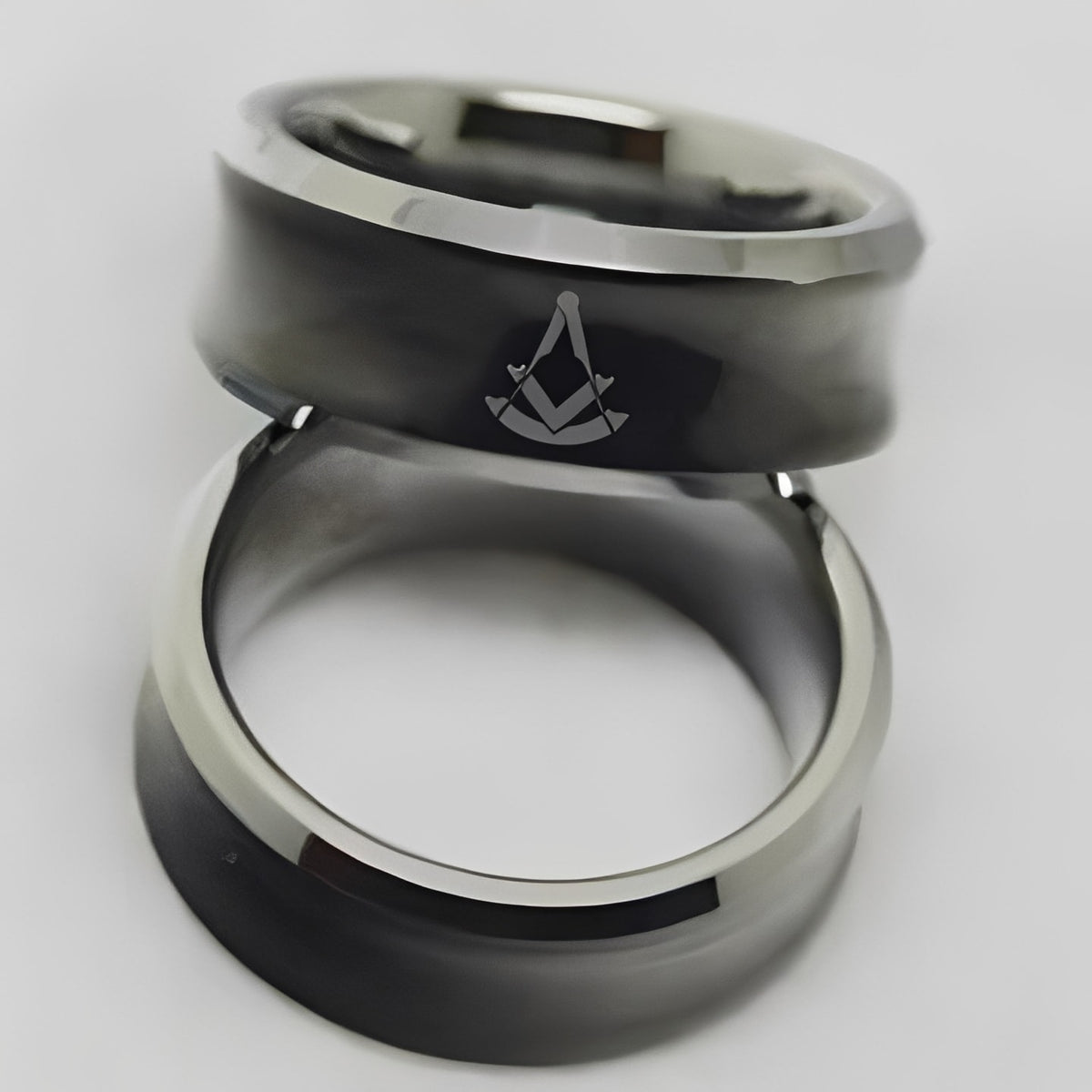 Past Master Blue Lodge Ring - Black Concave Tungsten - Bricks Masons