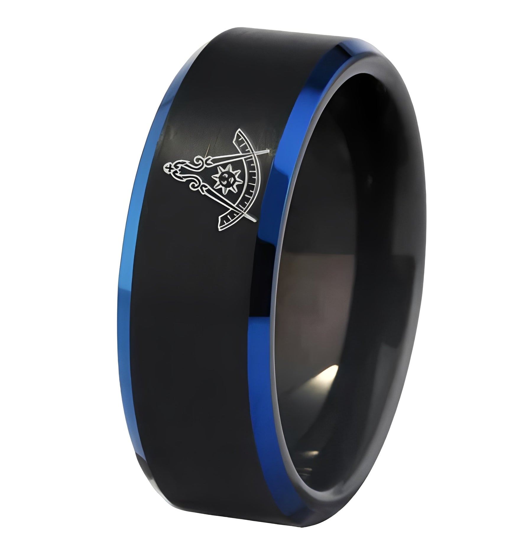 Past Master Blue Lodge California Regulation Ring - Black Stone Color - Bricks Masons