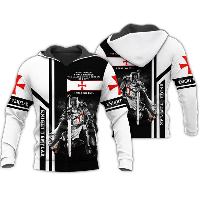 Knights Templar Commandery Hoodie - 3D Print Armor , Sweatshirts & Zipper - Bricks Masons