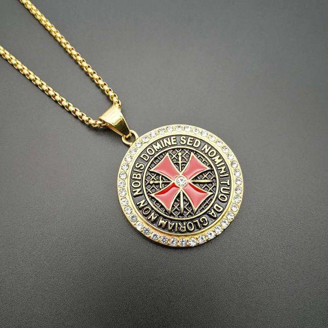 Knights Templar Commandery Necklace - Stainless Steel Gold/Silver - Bricks Masons