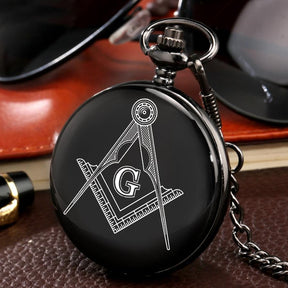 Master Mason Blue Lodge Pocket Watch - Square and Compass - Bricks Masons