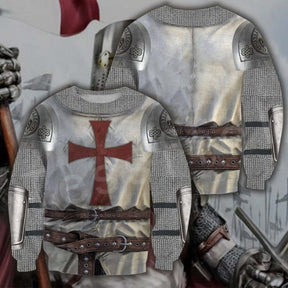 Knights Templar Commandery Hoodie - Casual Knight Templar Armor 3D Print Pullover - Bricks Masons