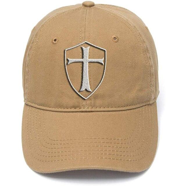 Knights Templar Commandery Baseball Cap - Shield Washed Cotton Adjustable (Multiple colors) - Bricks Masons