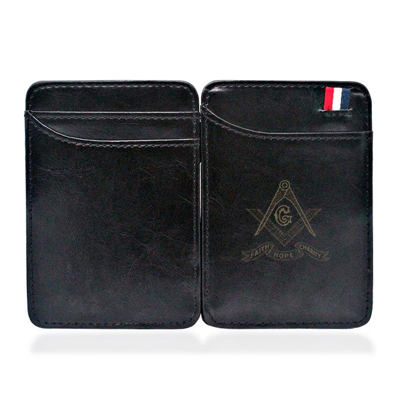 Master Mason Blue Lodge Wallet - With Credit Card Holder Brown/black - Bricks Masons