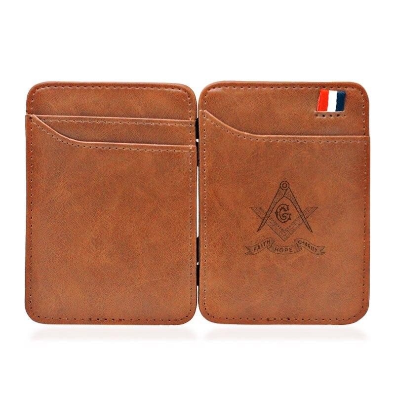 Master Mason Blue Lodge Wallet - With Credit Card Holder Brown/black - Bricks Masons