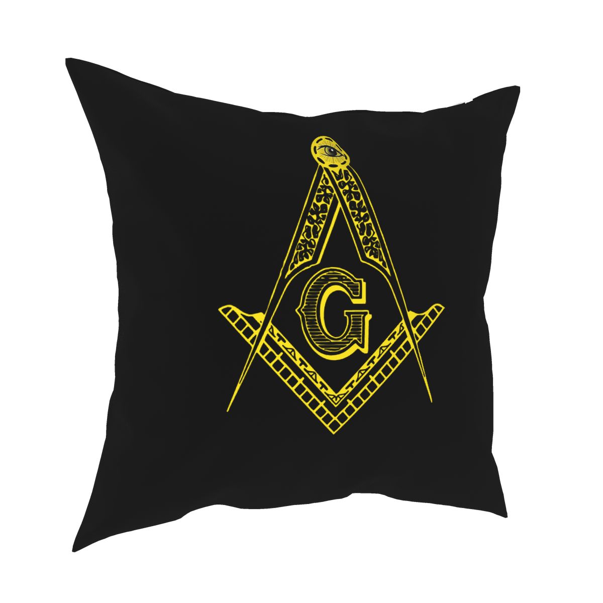 Master Mason Blue Lodge Pillowcase - Square and Square G Black - Bricks Masons
