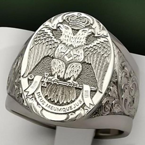 Scottish Rite Ring - Doubleheaded Eagle Sword - Bricks Masons