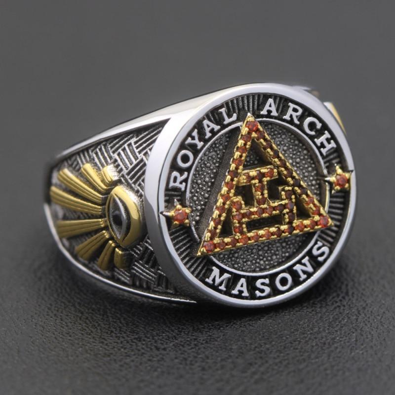 Royal Arch Chapter Ring - Triple Tau Sterling Silver - Bricks Masons