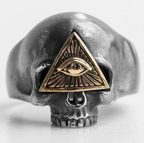 Eye Of Providence Ring - Skull Silver - Bricks Masons