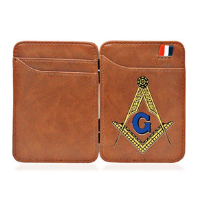 Master Mason Blue Lodge Wallet - (Brown/Black) - Bricks Masons