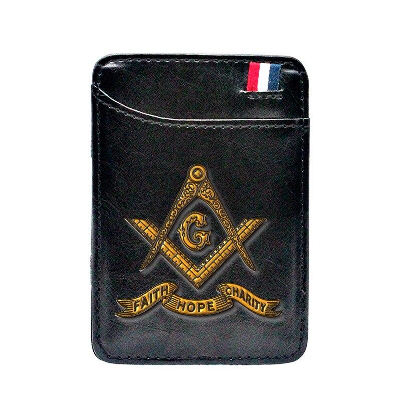 Master Mason Blue Lodge Wallet - With Credit Card Holder Brown & Black - Bricks Masons