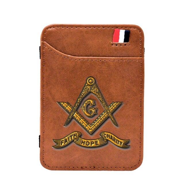 Master Mason Blue Lodge Wallet - With Credit Card Holder Brown & Black - Bricks Masons
