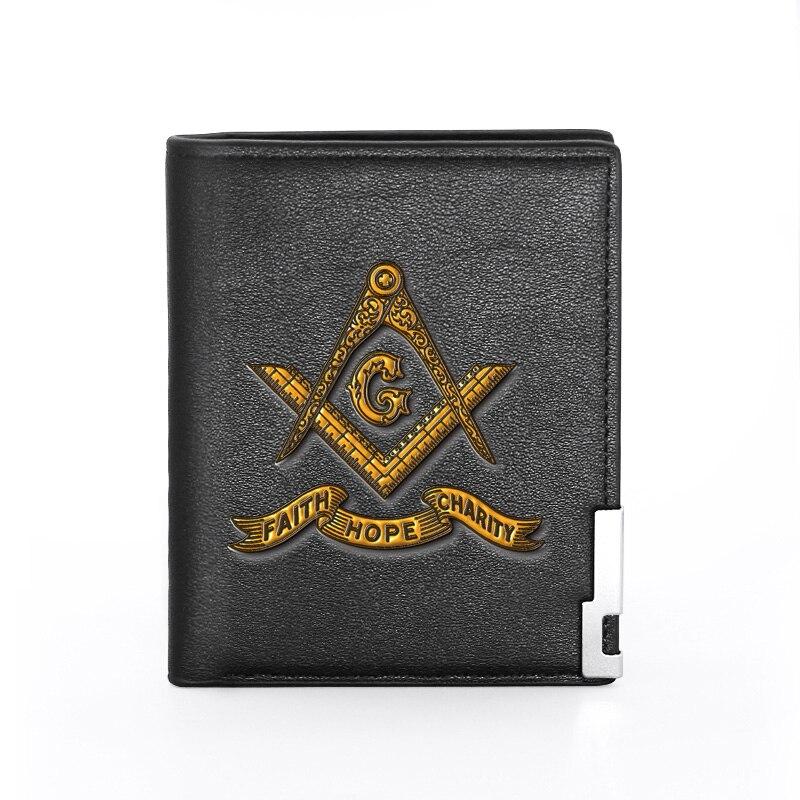 Master Mason Blue Lodge Wallet - With Credit Card Holder (Brown/Black) - Bricks Masons
