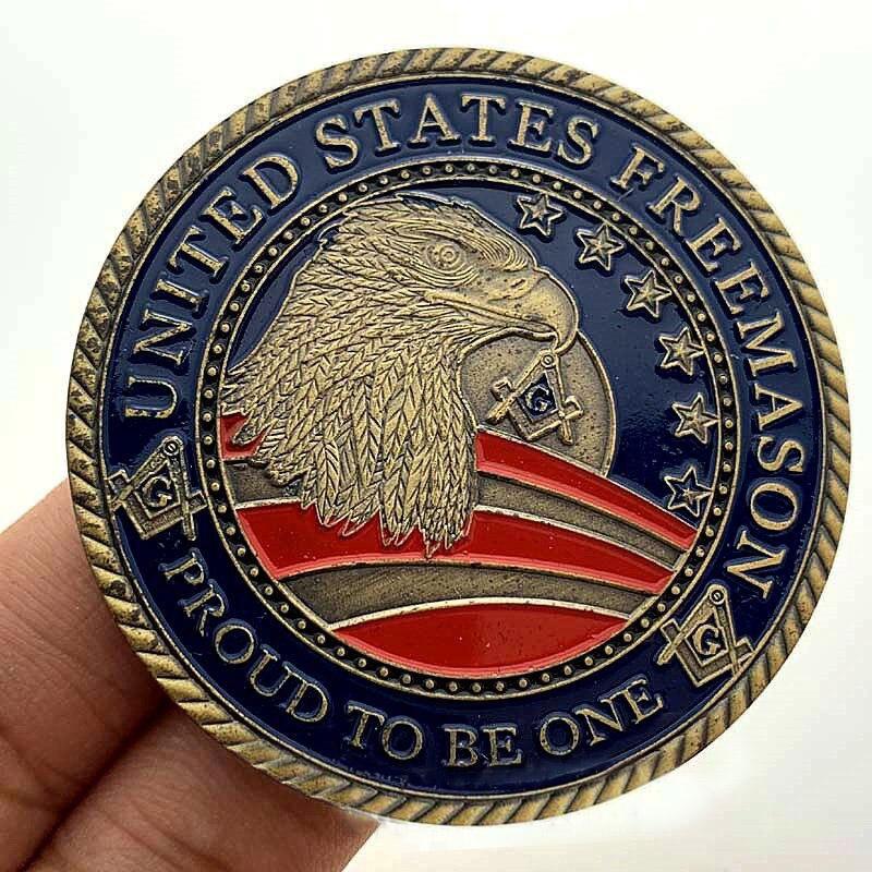 Master Mason Blue Lodge Coin - US Army Navy Air Force Marine Corps Coast Guard - Bricks Masons
