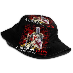 Knights Templar Commandery Bucket Hat - (A Child Of God A Man Of Faith) - Bricks Masons