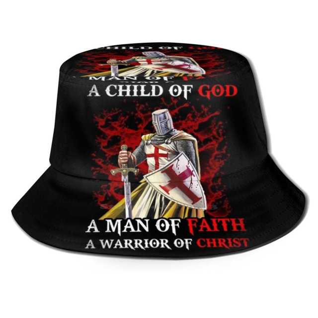 Knights Templar Commandery Bucket Hat - (A Child Of God A Man Of Faith) - Bricks Masons