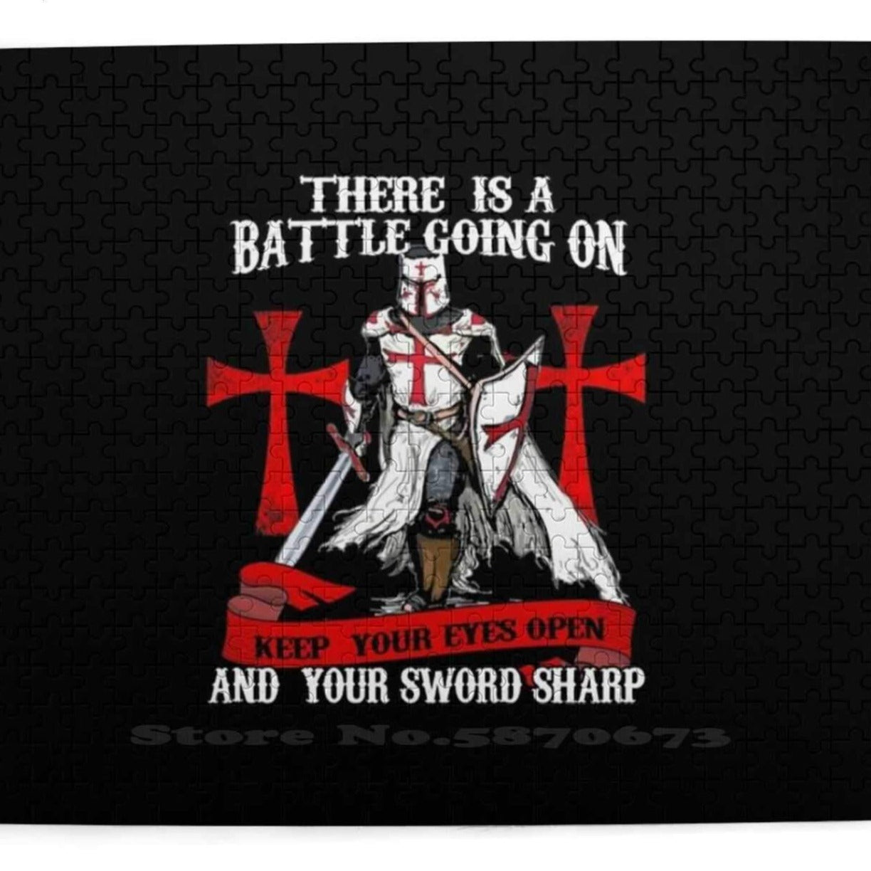 Knights Templar Commandery Puzzle - Shield and Armor Jigsaw - Bricks Masons