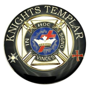 Knights Templar Commandery Car Emblem - (In Hoc In Signo Vinces) Medallion - Bricks Masons