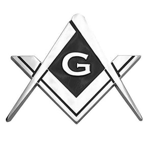 Master Mason Blue Lodge Car Emblem - Compass & Square G Medallion - Bricks Masons