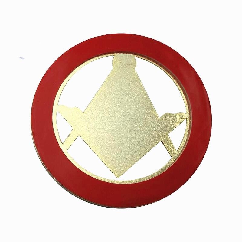 Master Mason Blue Lodge Car Emblem - Free And Accepted PHA Blue and Gold Medallion - Bricks Masons