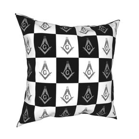 Master Mason Blue Lodge Pillowcase - Square and Compass G Pillow Cover - Bricks Masons
