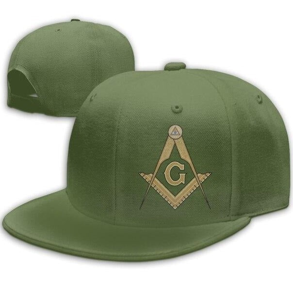 Master Mason Blue Lodge Baseball Cap - Compass & Square G Symbol - Bricks Masons