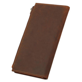 Royal Arch Chapter Wallet - Genuine Leather & Credit Card Holder Zipper Brown - Bricks Masons