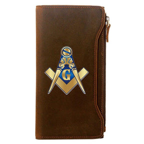 Master Mason Blue Lodge Wallet - Credit Card Holder Leather - Bricks Masons