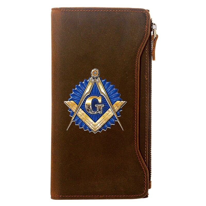 Master Mason Blue Lodge Wallet - Credit Card Holder Genuine Leather - Bricks Masons