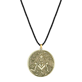 Master Mason Blue Lodge Necklace - Silver/Gold Plated Compass and Square G - Bricks Masons