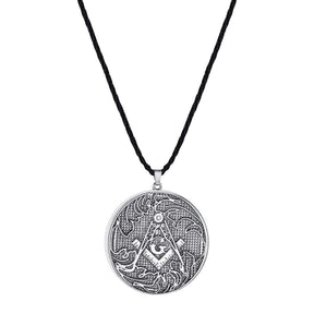 Master Mason Blue Lodge Necklace - Silver/Gold Plated Compass and Square G - Bricks Masons