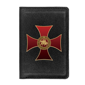 Knights Templar Commandery Wallet - Cross Passport & Credit Card Holder - Bricks Masons