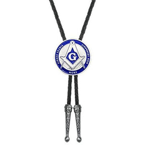 Master Mason Blue Lodge Bolo Tie - Square & Compass G - Bricks Masons