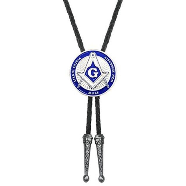 Master Mason Blue Lodge Bolo Tie - Square & Compass G - Bricks Masons