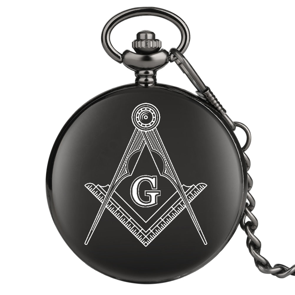 Master Mason Blue Lodge Pocket Watch - Square and Compass - Bricks Masons
