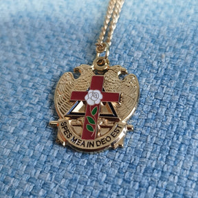 32nd Degree Scottish Rite Necklace - Rose Croix Cross - Bricks Masons