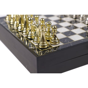 Personalized Marble Plated 20cm(7.87") Luxury Wood Chess Set - Bricks Masons