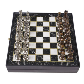 Personalized Marble Plated 20cm(7.87") Luxury Wood Chess Set - Bricks Masons