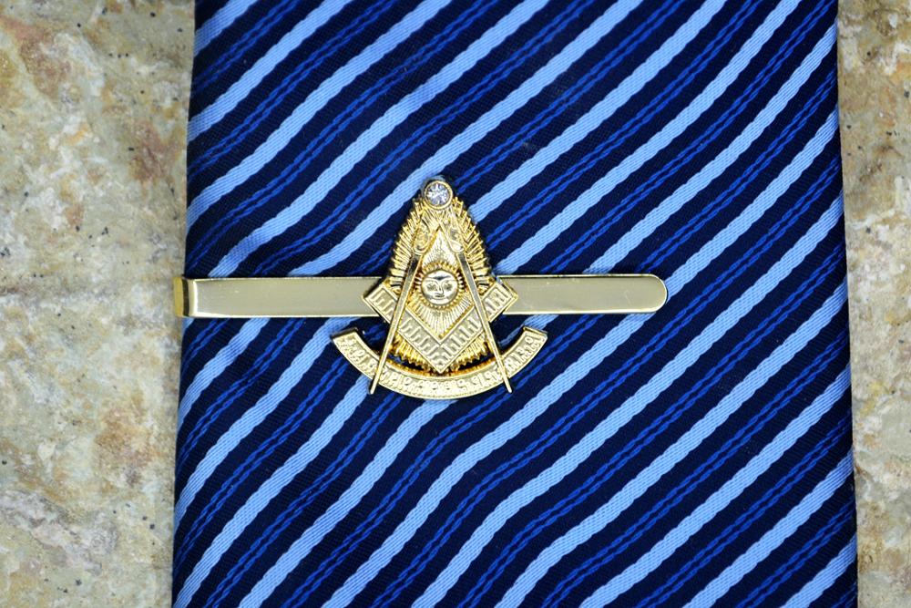 Past Master Blue Lodge Tie Bar - Gold - Bricks Masons
