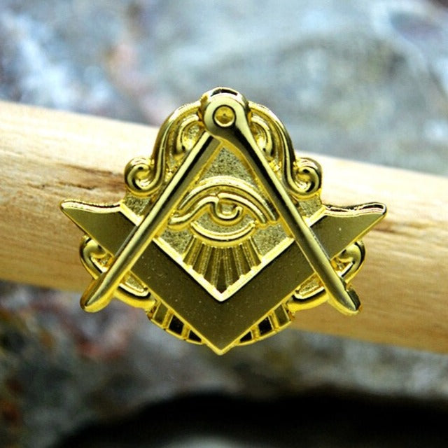 Eye Of Providence Button Cover - Gold - Bricks Masons