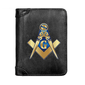 Master Mason Blue Lodge Wallet - Genuine Leather Black/Brown/Coffee - Bricks Masons