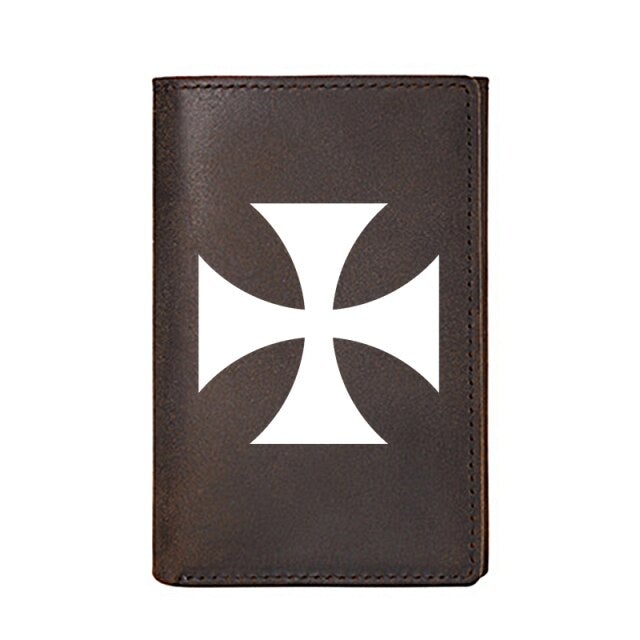 Knights Templar Commandery Wallet - Genuine Leather Cross and Credit Card Holder - Bricks Masons